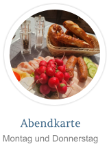 Abendkarte Montag und Donnerstag
